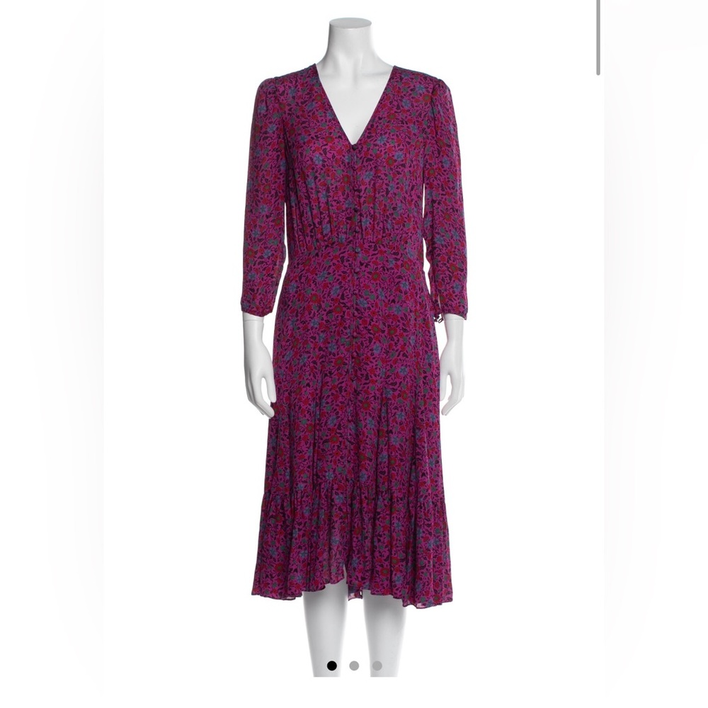 Veronica Beard Pink Silk Midi Dress - Size M